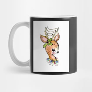 Kitschy Reindeer Illustration by Ash Claise Mug